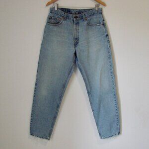 Vintage Levi's 550 Jeans Relaxed Fit Tapered Leg Black Batwing 1991 90s 34 x 30